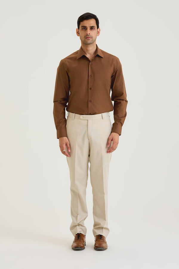 Brown Poplin Shirt
