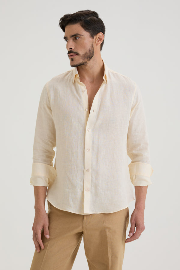 Beige Belgian Linen Shirt