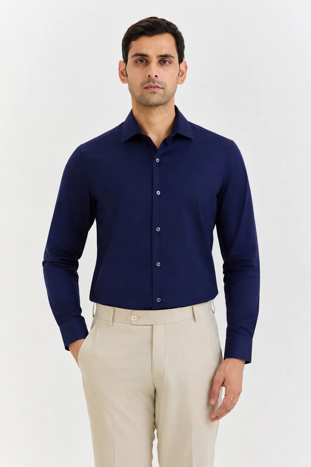 Navy Poplin Shirt