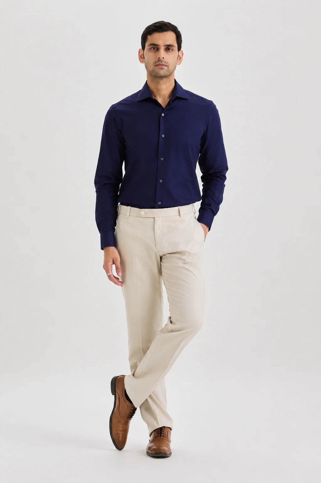 Navy Poplin Shirt