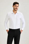 Off White Herringbone Dobby Shirt