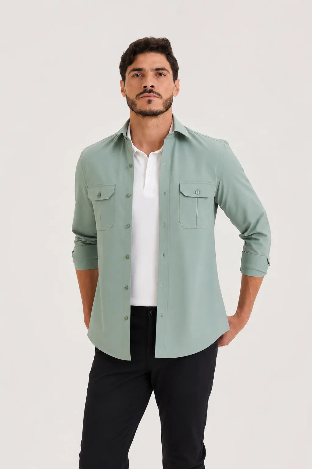 Sage Green Casual Style Shirt