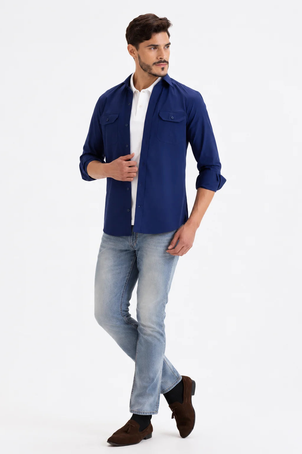 Navy Blue Casual Style Shirt