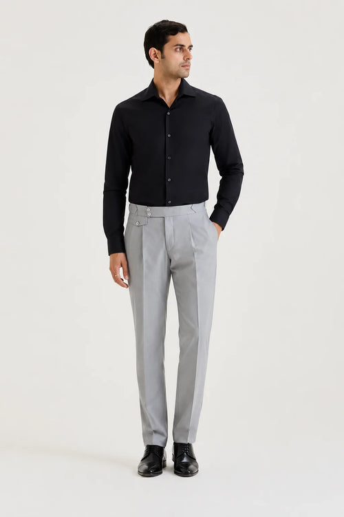 Black Cotton Sateen Shirt