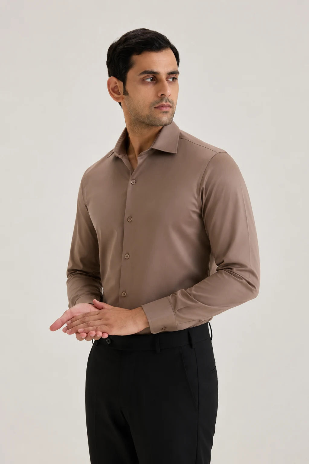 Mettalic Cotton Sateen Shirt