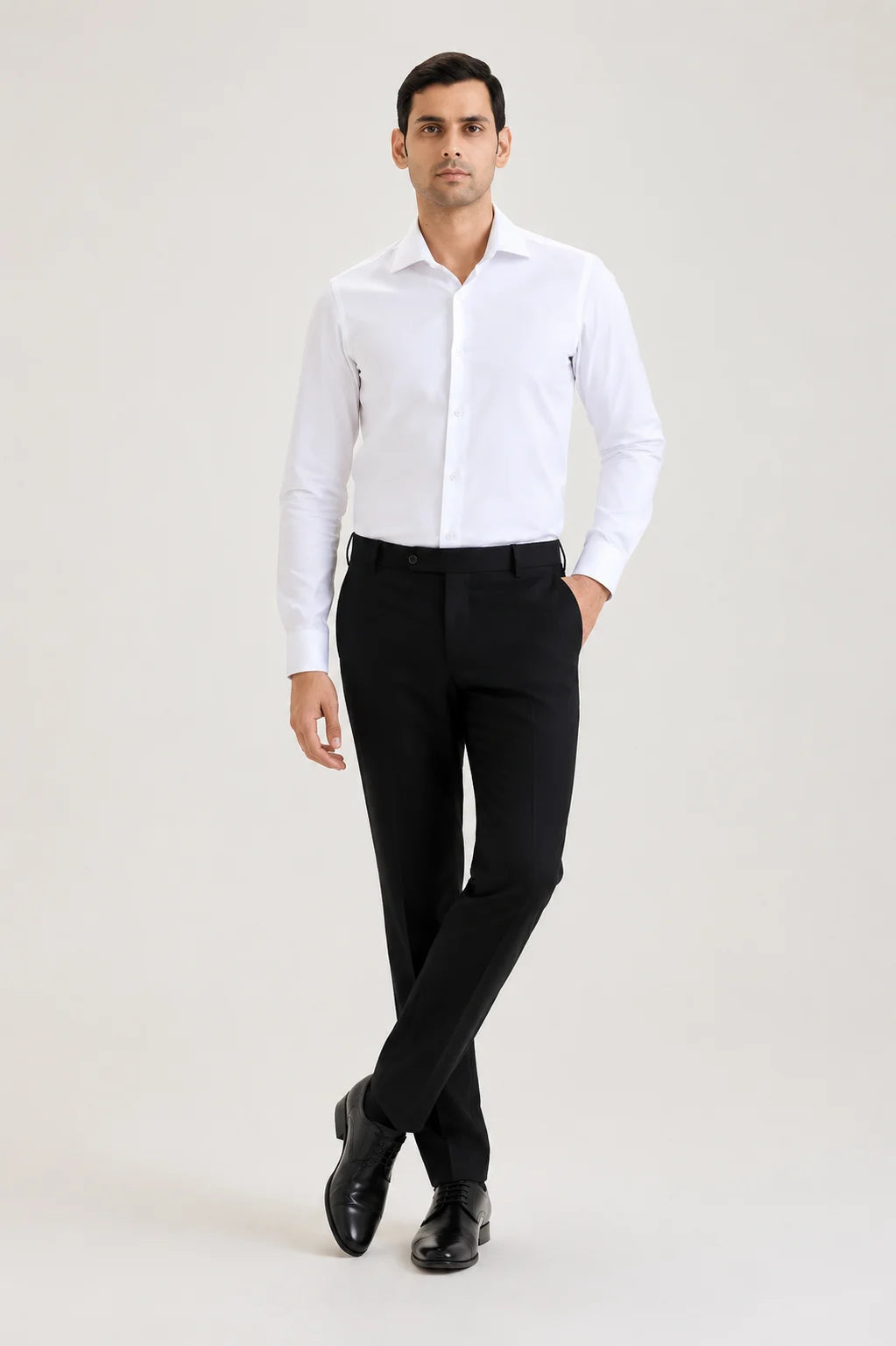 Ice White Cotton Sateen Shirt