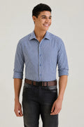 Navy Gingham Check Shirt