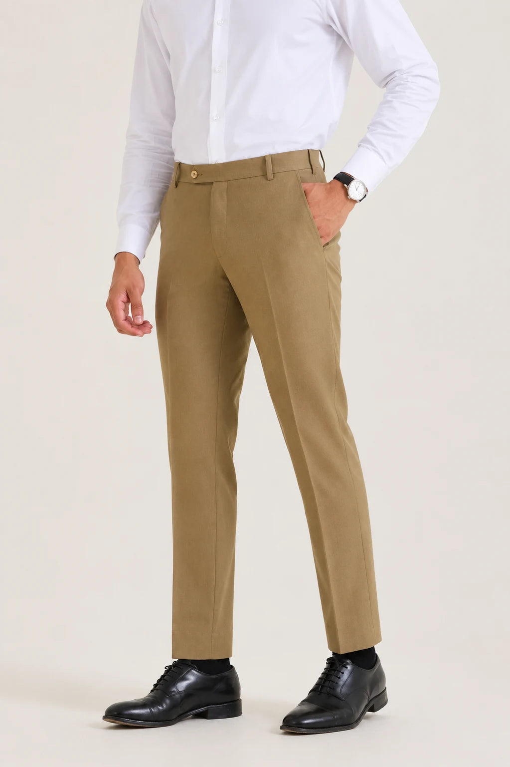 Tan Brown Classic Slim Fit Trouser