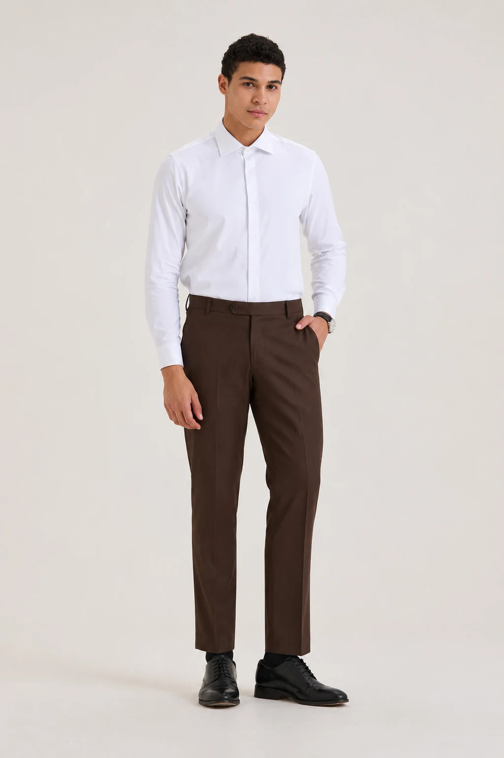 Brown Classic Slim Fit Trouser