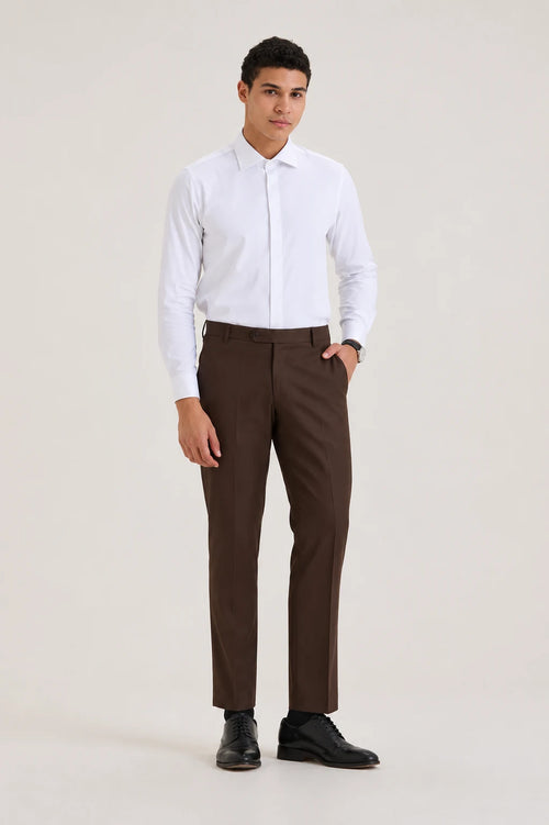 Brown Classic Slim Fit Trouser