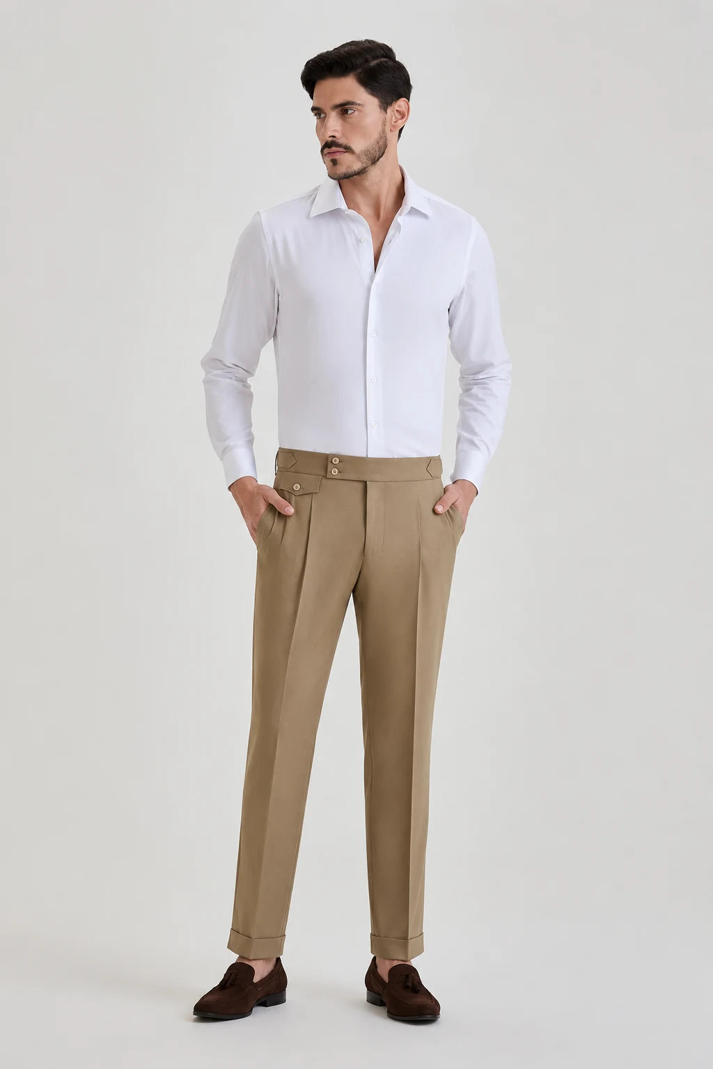 Tan Brown Italian Fit Trouser