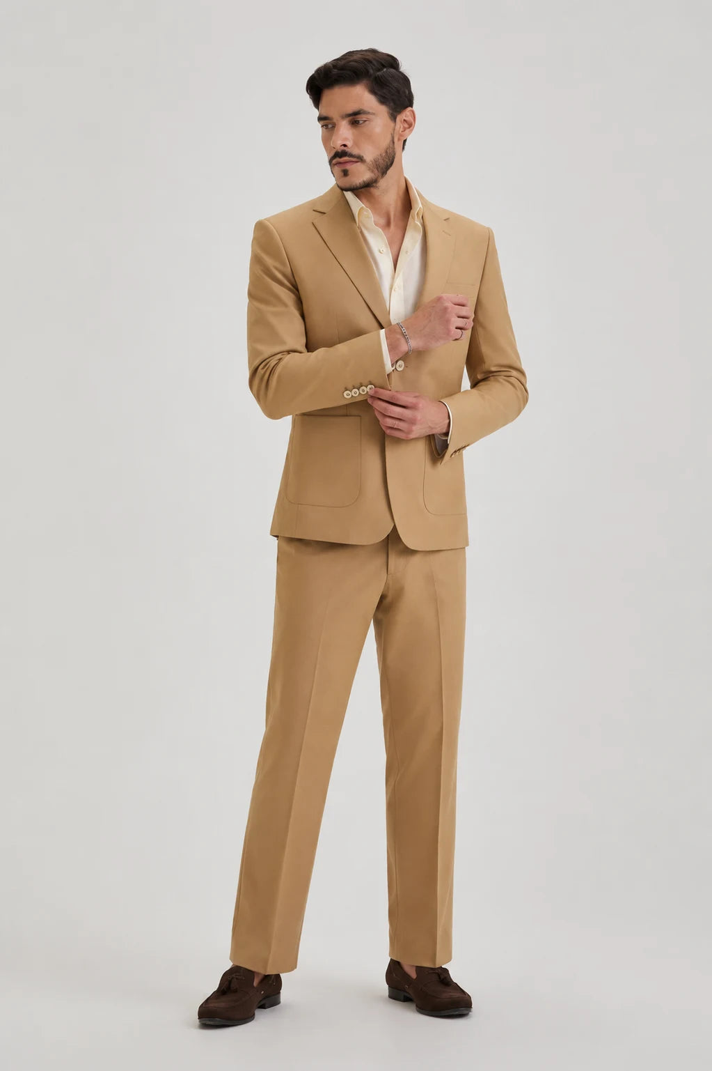 Tan Brown Semi-Formal Blazer Linen