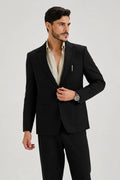 Black Semi-Formal Suit Set Linen