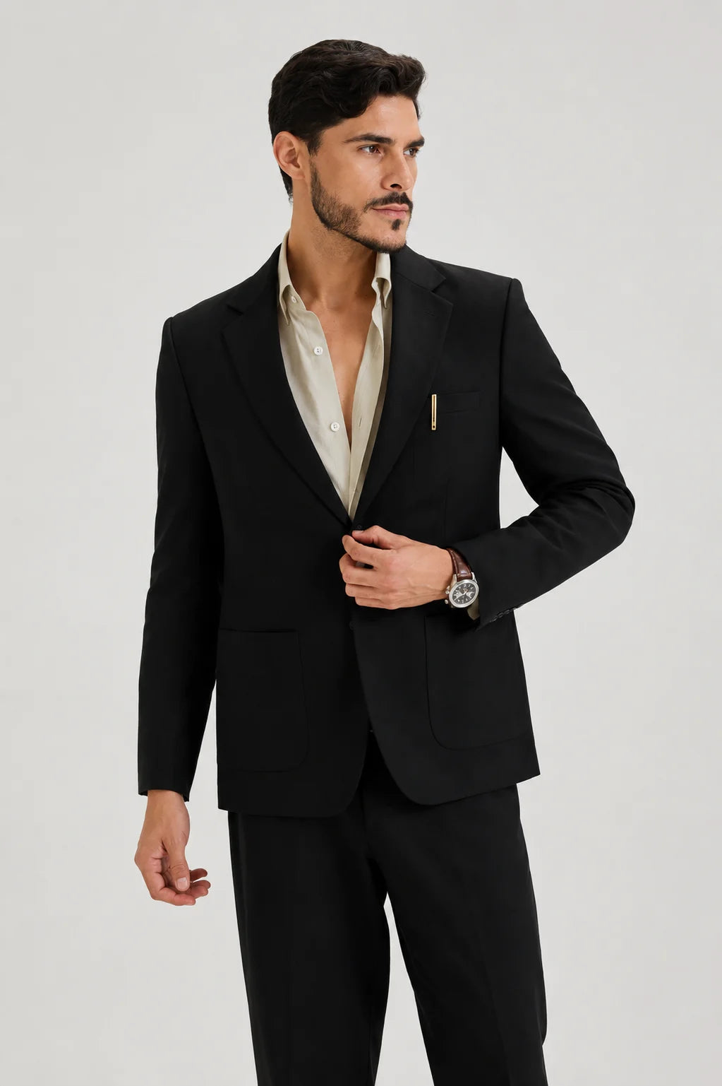 Black Semi-Formal Blazer Linen