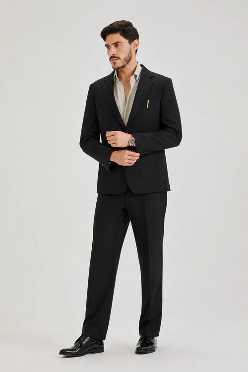 Black Semi-Formal Blazer Linen