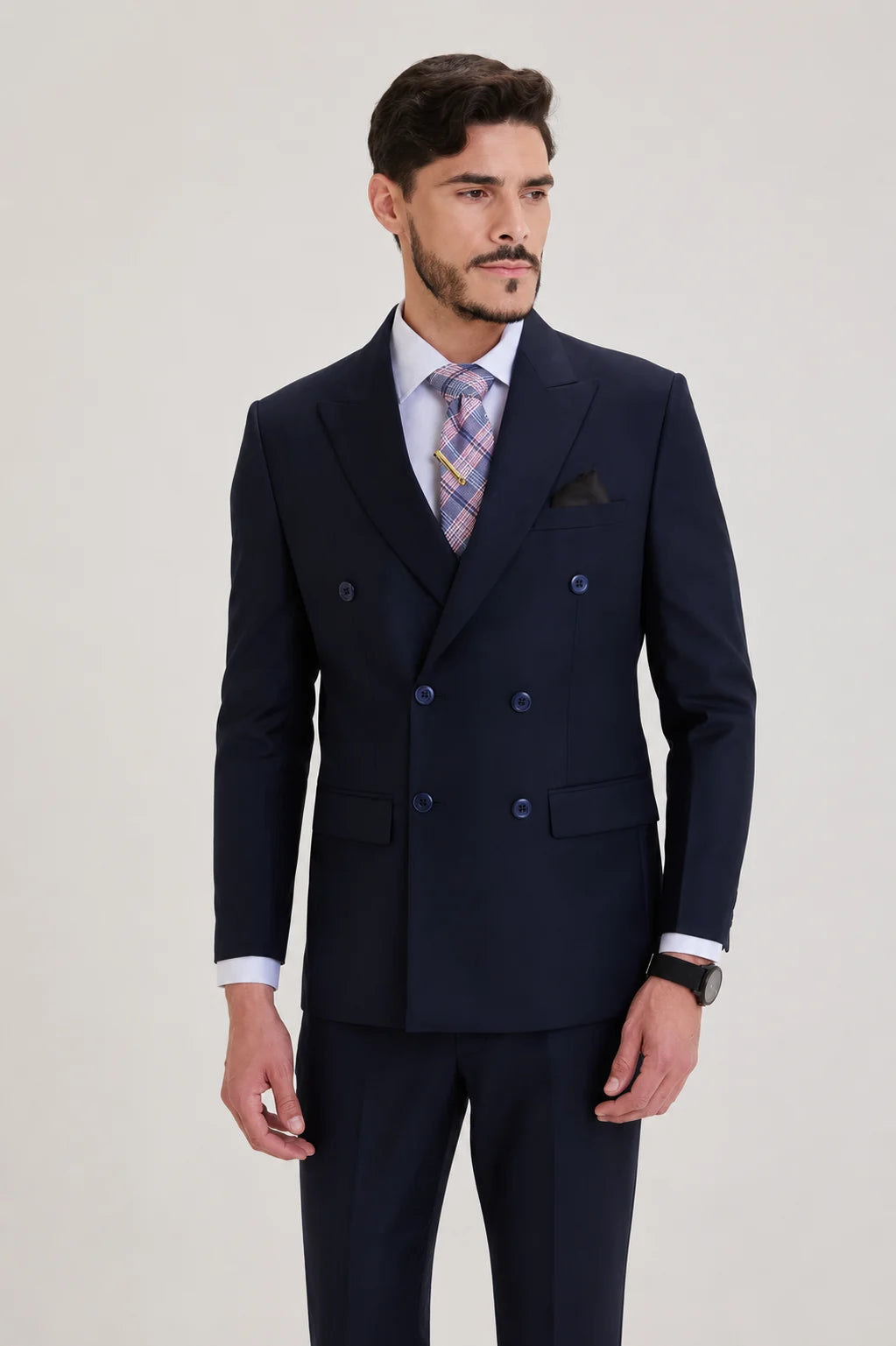 Navy Double Breasted Formal Suit Set