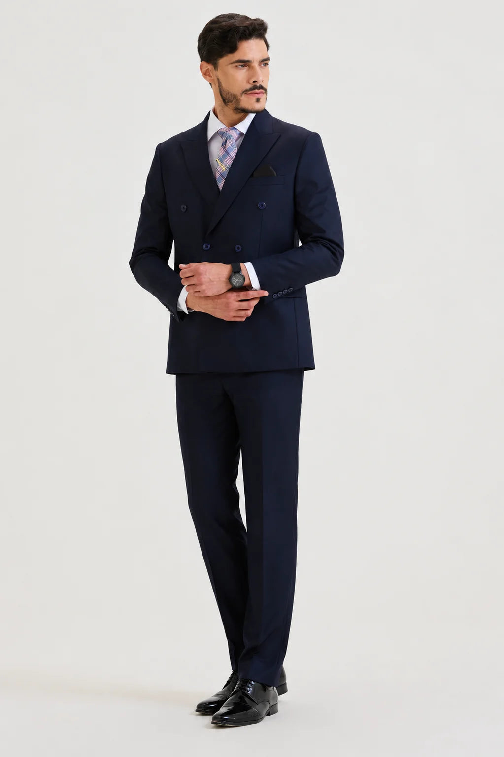 Navy Double Breasted Formal Suit Set
