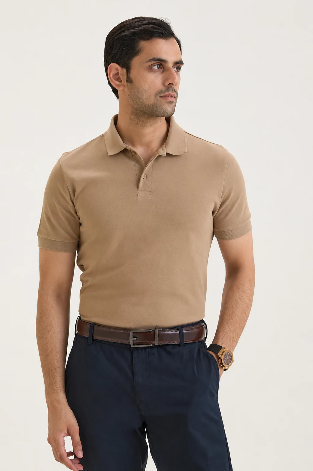 Tan Brown Classic Polo T-Shirt