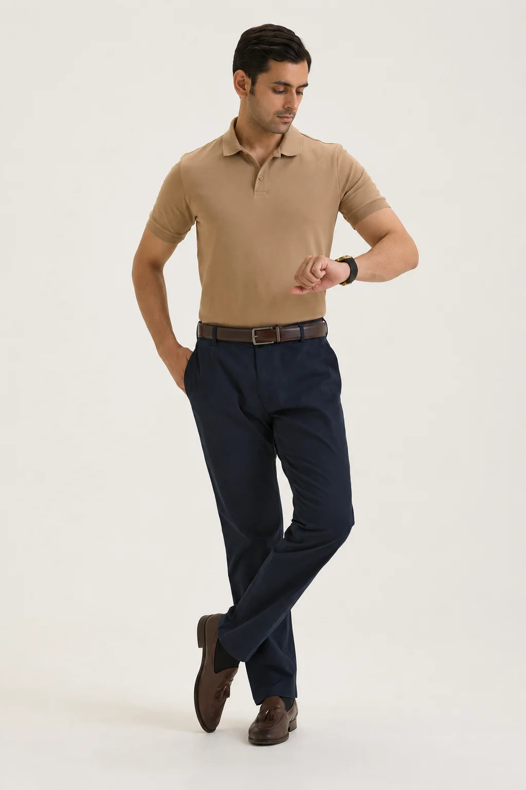 Tan Brown Classic Polo T-Shirt