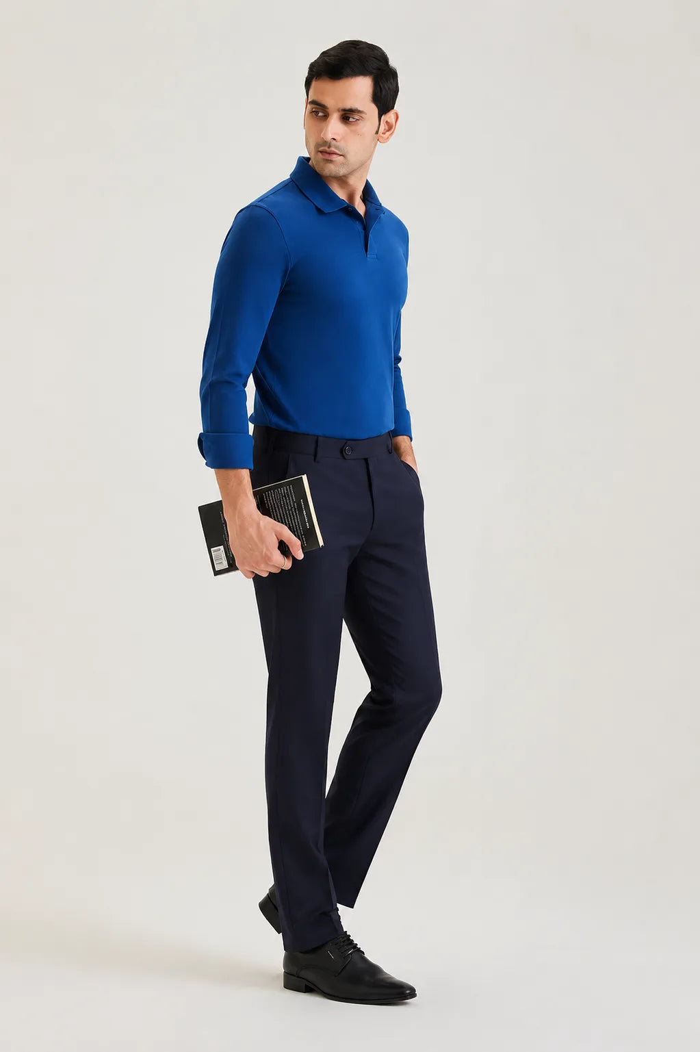 Navy Long Sleeve Polo T-shirt