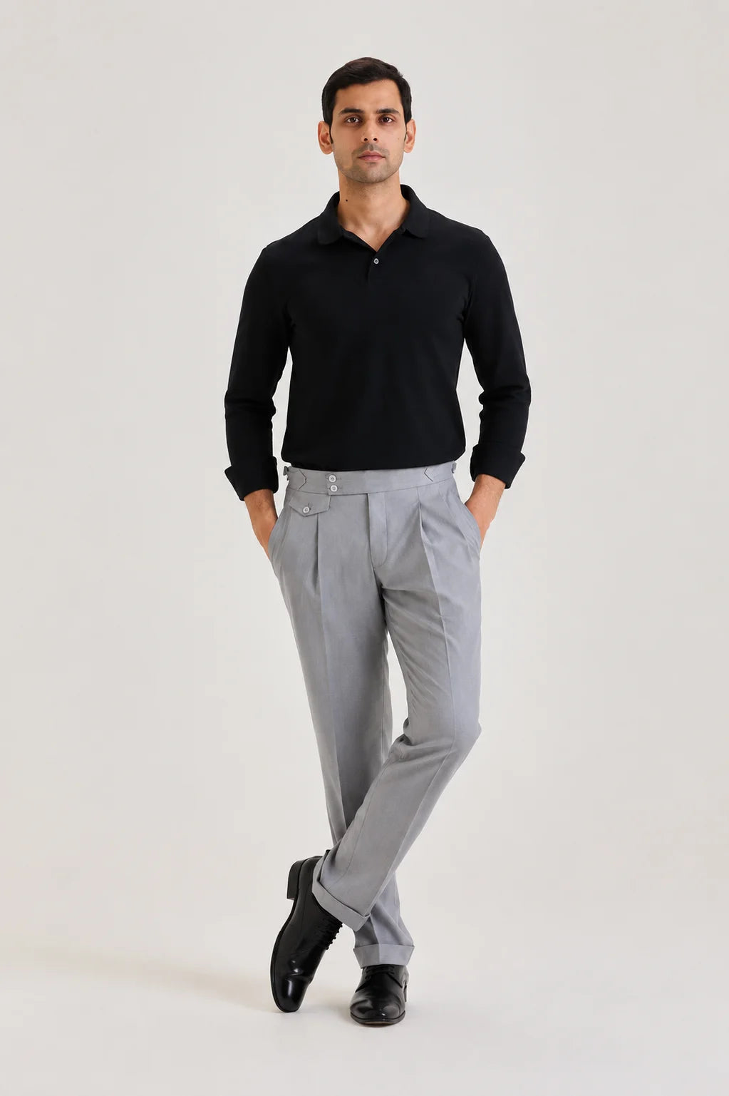 Black Long Sleeve Polo T-shirt