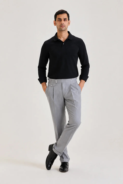 Black Long Sleeve Polo T-shirt