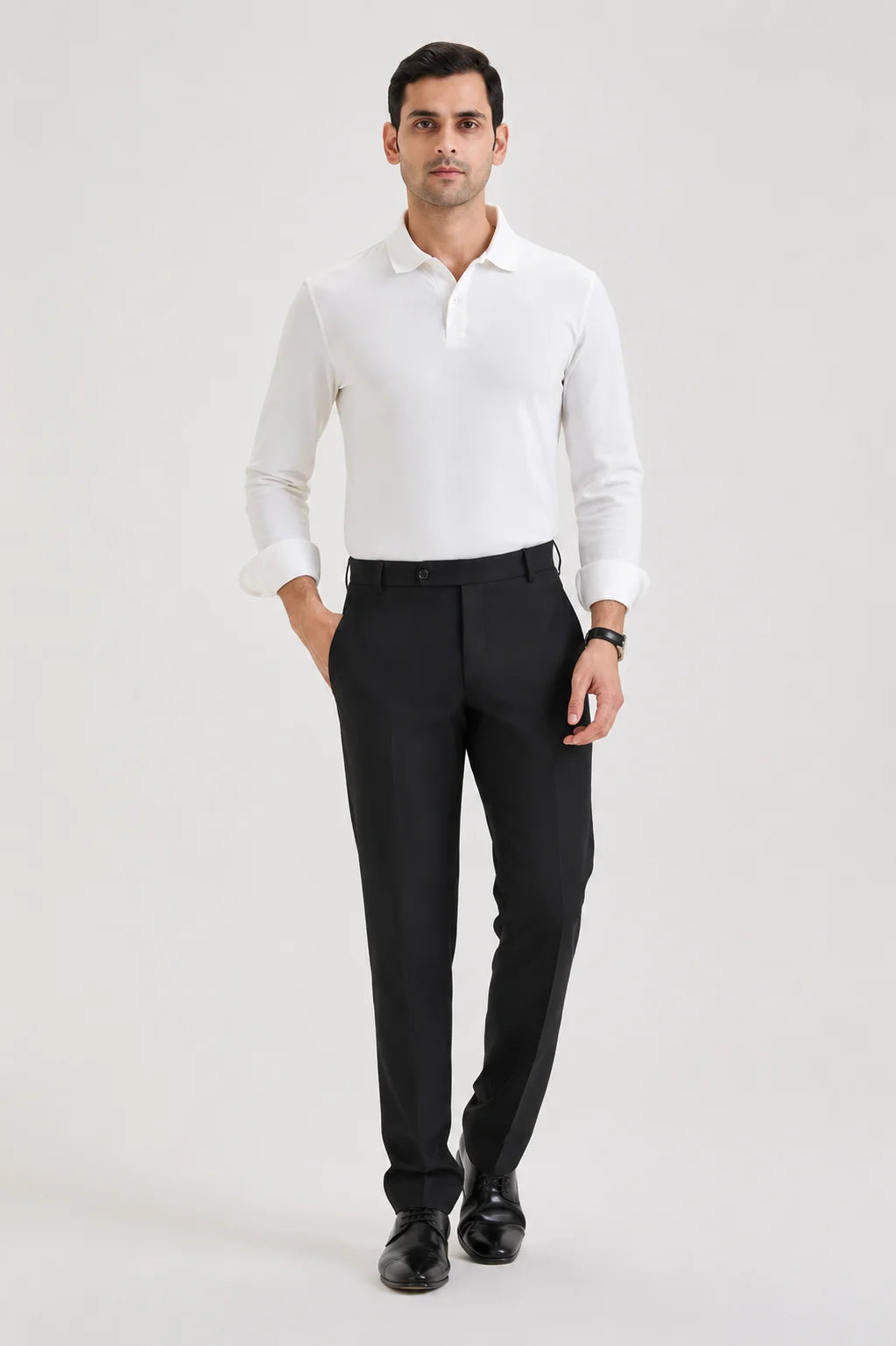 White Long Sleeve Polo T-shirt
