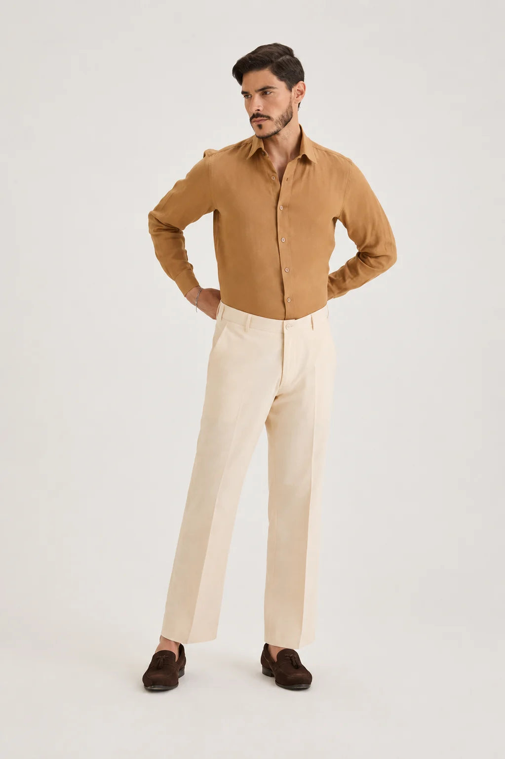 Off White Releax Fit Trouser Linen