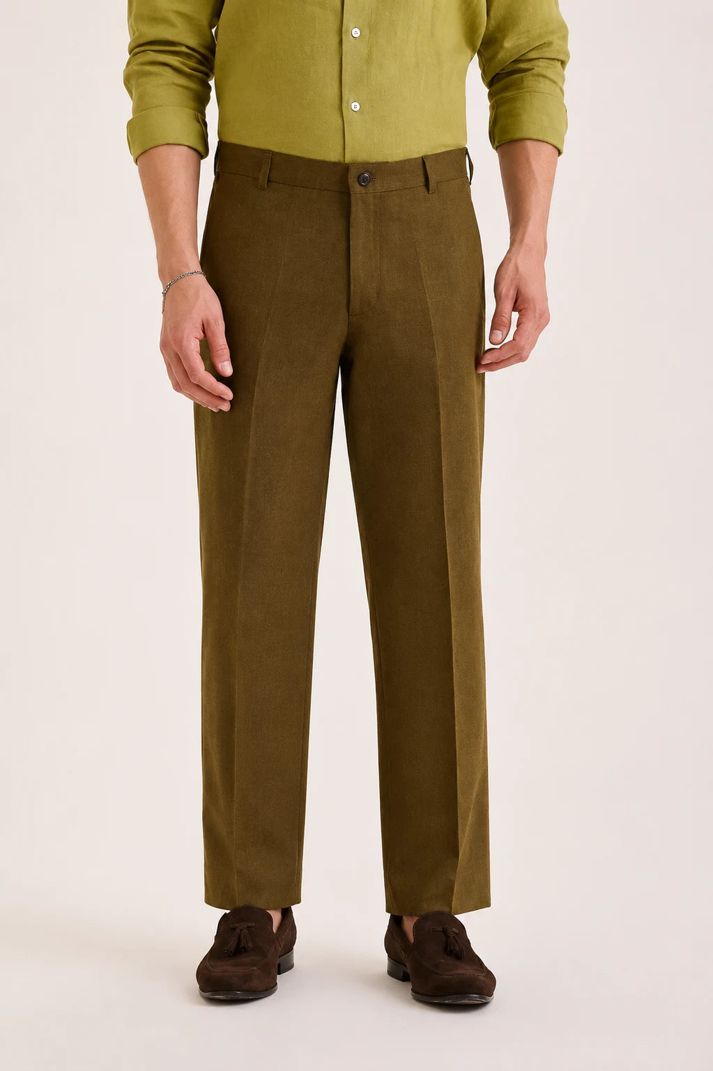 Olive Releax Fit Trouser Linen