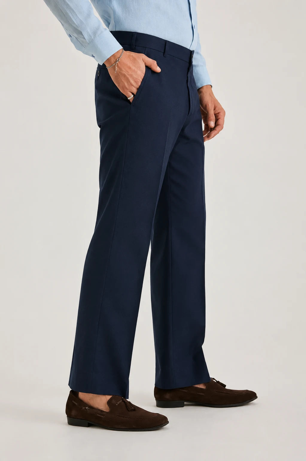 Navy Releax Fit Trouser Linen