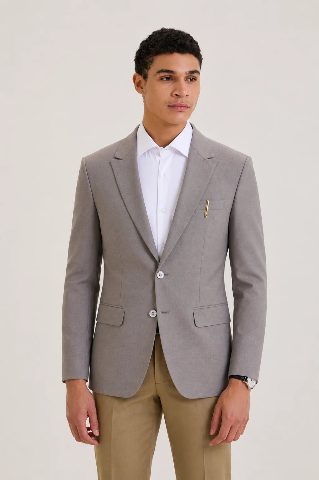 Glen Check Blazer Grey