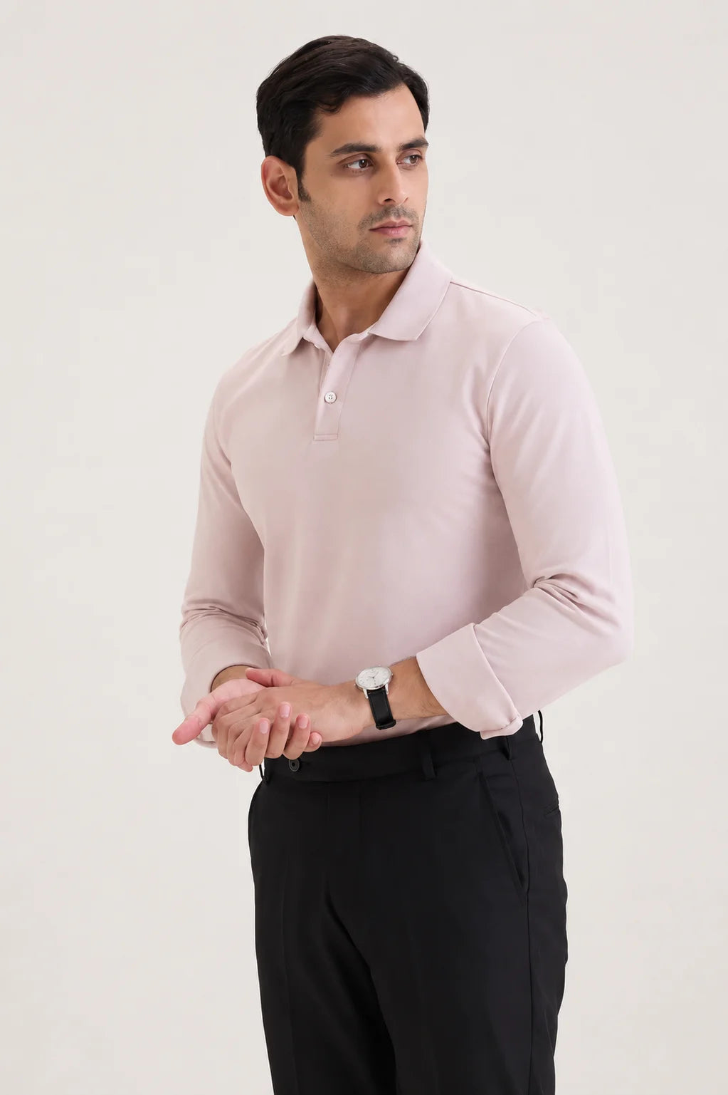 Cool Pink Long Sleeve Polo T-shirt