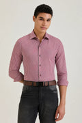 Wine Gingham Check Shirt