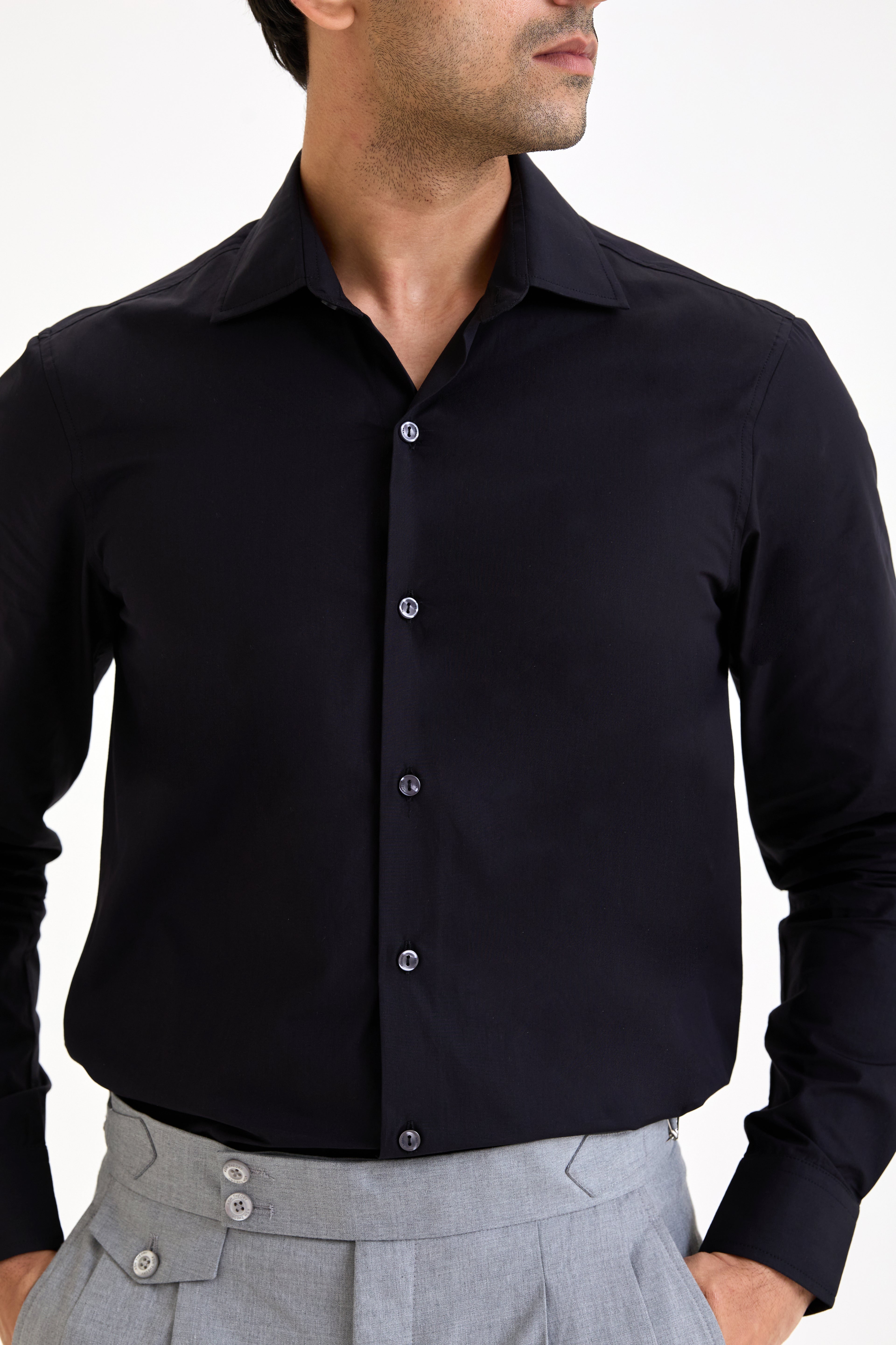 Black Poplin Shirt